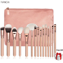 Load image into Gallery viewer, 15pcs Pink Makeup Brushes Set Pincel Maquiagem Powder Eye Kabuki Brush Complete Kit Cosmetics Beauty Tools with Leather Case