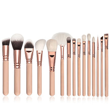 Load image into Gallery viewer, 15pcs Pink Makeup Brushes Set Pincel Maquiagem Powder Eye Kabuki Brush Complete Kit Cosmetics Beauty Tools with Leather Case