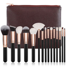 Load image into Gallery viewer, 15pcs Pink Makeup Brushes Set Pincel Maquiagem Powder Eye Kabuki Brush Complete Kit Cosmetics Beauty Tools with Leather Case