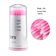 Load image into Gallery viewer, 100Pcs/pack Durable Micro Disposable micro brush Individual Lash Removing Tools Swab Micro brushes Eyelash Extension Tools