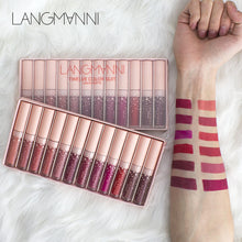 Load image into Gallery viewer, LANGMANNI 12Pcs/set Liquid Matte Lipstick Makeup Tint Long Lasting Waterproof Sexy Red Velvet Lip Gloss Nude Lip Kit Maquiagem