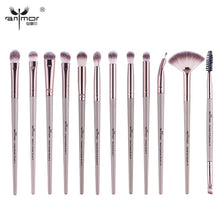 Load image into Gallery viewer, Anmor Pro Makeup Brushes Set 12 pcs/lot Eye Shadow Blending Eyeliner Eyelash Eyebrow Brushes For Make up Portable Eye Brush Set