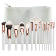 Load image into Gallery viewer, 15pcs Pink Makeup Brushes Set Pincel Maquiagem Powder Eye Kabuki Brush Complete Kit Cosmetics Beauty Tools with Leather Case