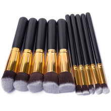 Load image into Gallery viewer, 10 PCS Silver/Golden Makeup Brushes Set pincel maquiagem Cosmetics Women Makeup Tool Powder Eyeshadow Brush Cosmetic Set New