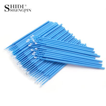 Load image into Gallery viewer, SHIDISHANGPIN 100 PCS Disposable Make Up Eyelashes Mini Individual lashes Applicators Mascara Brush Lash Extensions Cotton Swab