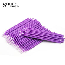 Load image into Gallery viewer, SHIDISHANGPIN 100 PCS Disposable Make Up Eyelashes Mini Individual lashes Applicators Mascara Brush Lash Extensions Cotton Swab