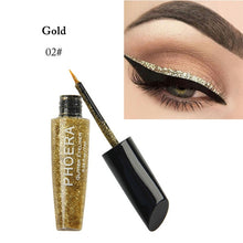 Load image into Gallery viewer, PHOERA Makeup Liquid Glitter Eyeliner Waterproof Face Highlighter Eye Cosmetics Shinny Eye Liner Shadow Contour Make Up TSLM2