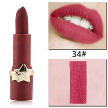 Load image into Gallery viewer, MISS ROSE 12 Colors Velvet Matte Star Star Matte Lipstick Long-lasting Waterproof Non-Stick Cup Does Not Fade Lip Stick TSLM2