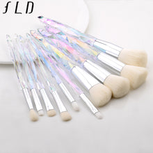 Load image into Gallery viewer, FLD 10Pcs Professional Makeup Brush Set Cosmetic Blush Powder Foundation Brush Eye Shadow Lip Eyebrow Diamond Makeup Brushes Kit