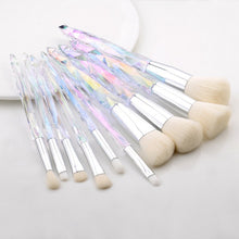 Load image into Gallery viewer, FLD 10Pcs Professional Makeup Brush Set Cosmetic Blush Powder Foundation Brush Eye Shadow Lip Eyebrow Diamond Makeup Brushes Kit